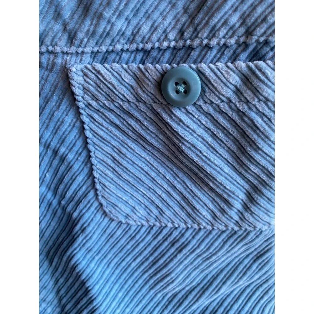 Vtg Gymboree Jumper Dress Corduroy Sleeveless Blue Zipper Pockets Girls Sz 6